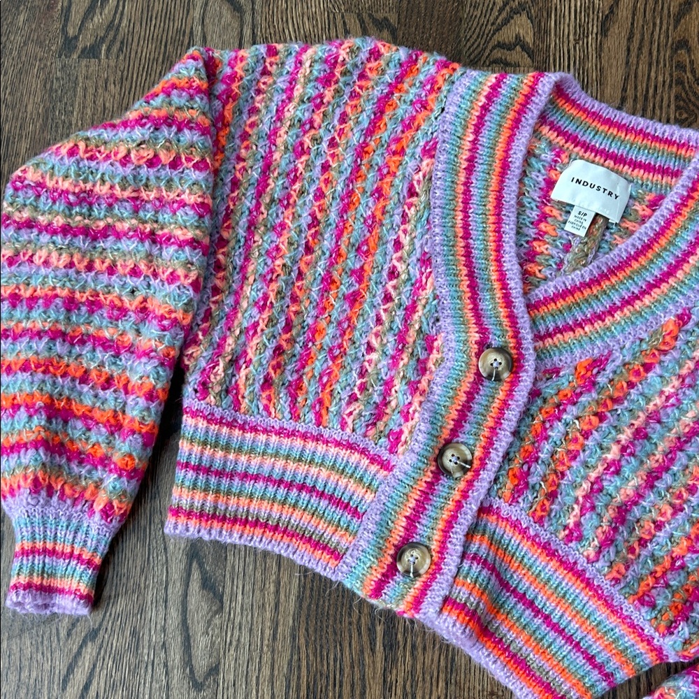 Multi Striped Sweater Industry small cropped boho - Picture 2 of 7